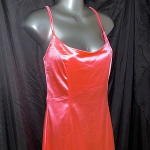 HOT PINK STRETCHY SHINY SATIN LIKE MINI DRESS SIZE L